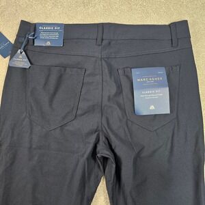 Marc Asher New York Mens Classic Fit Navy Blue Stretch Pants 34x30 NWT